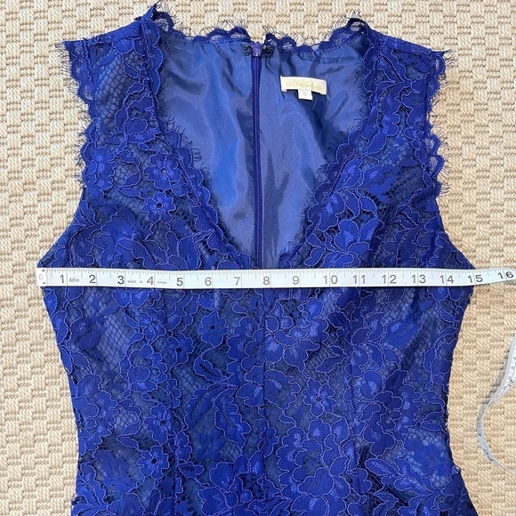 Shoshanna Purple Fit and Flare Lace Mini Dress Size 0 - Picture 5 of 6